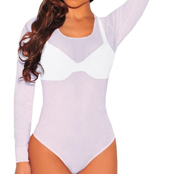 White Mesh lace bodysuit - Picture 3 of 4